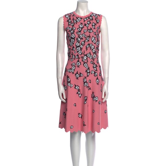 NWT Carolina Herrera Floral Print Knee-Length Dress Size: S